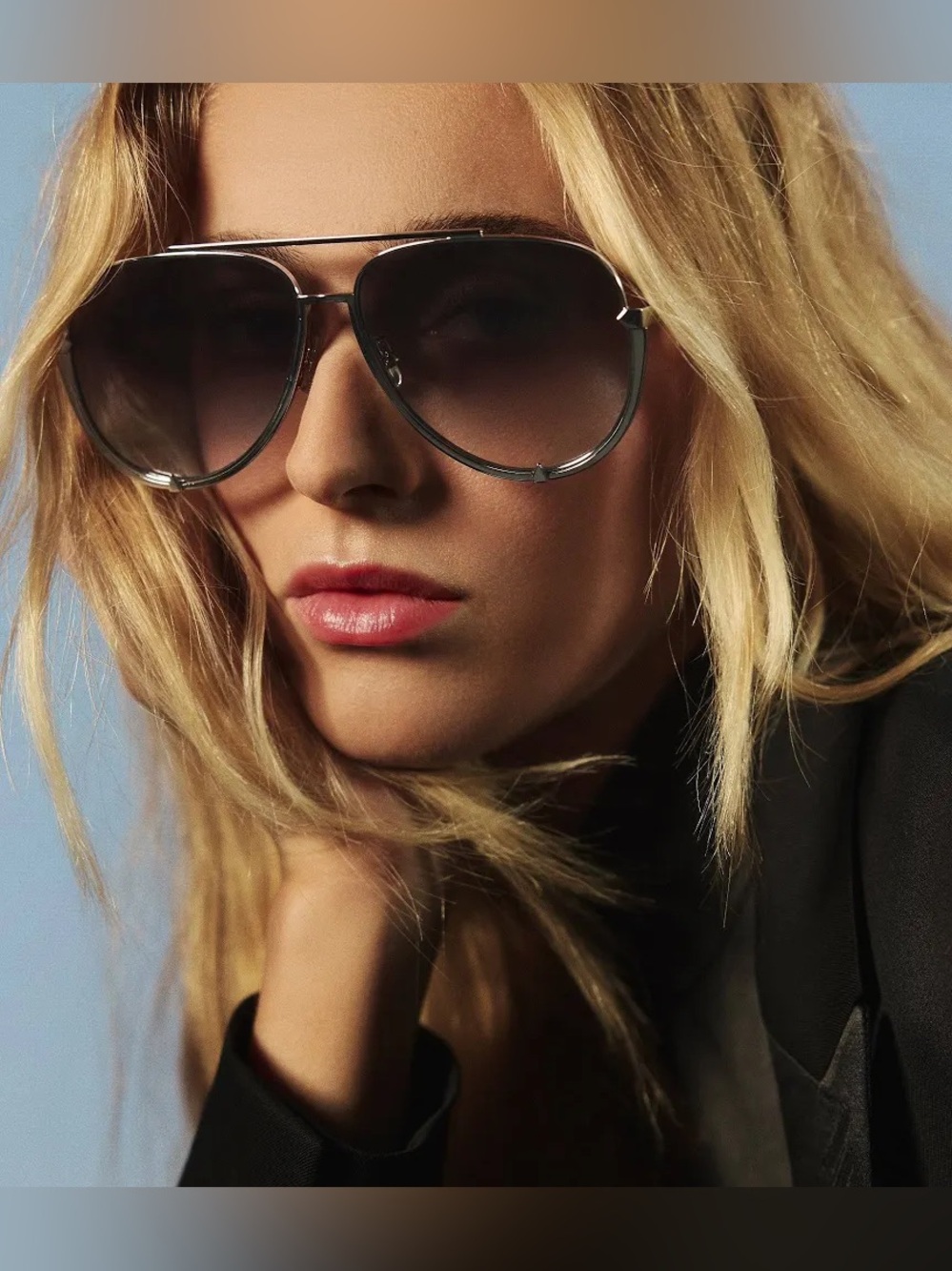 QUAY High Key Chrome 64mm Aviator Sunglasses -SLV/SMK
